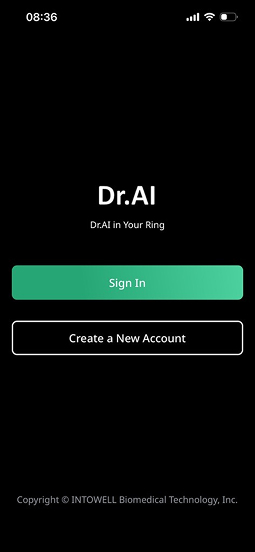 Dr.AI Ring app login screen