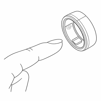 Wear the ring with the inner sensor aligned to the finger pad